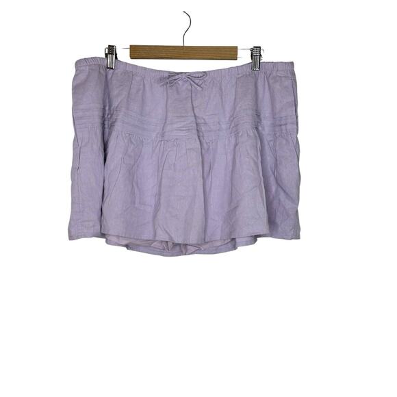 NWT Hollister Linen Blend Skort XXL Ruffle Festival Feminine Pockets Lavender - Picture 1 of 12